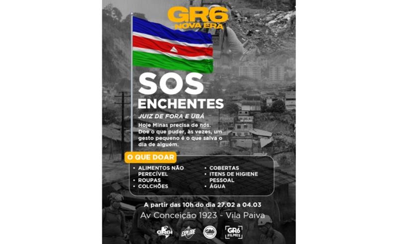 GR6 mobiliza operação humanitária em apoio a Minas Gerais