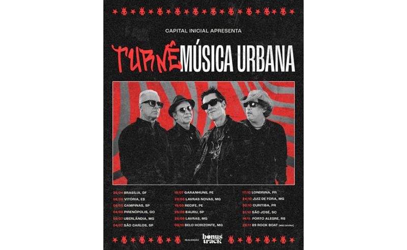 Capital Inicial anuncia turnê “Música Urbana” com shows em mais de 15 cidades